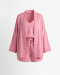 Claudia Linen 3 Piece Co-ord Set - Pink mannequin product-only image