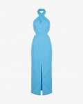 Adele Bohemian Halter Linen Dress - Sky Blue mannequin product-only image