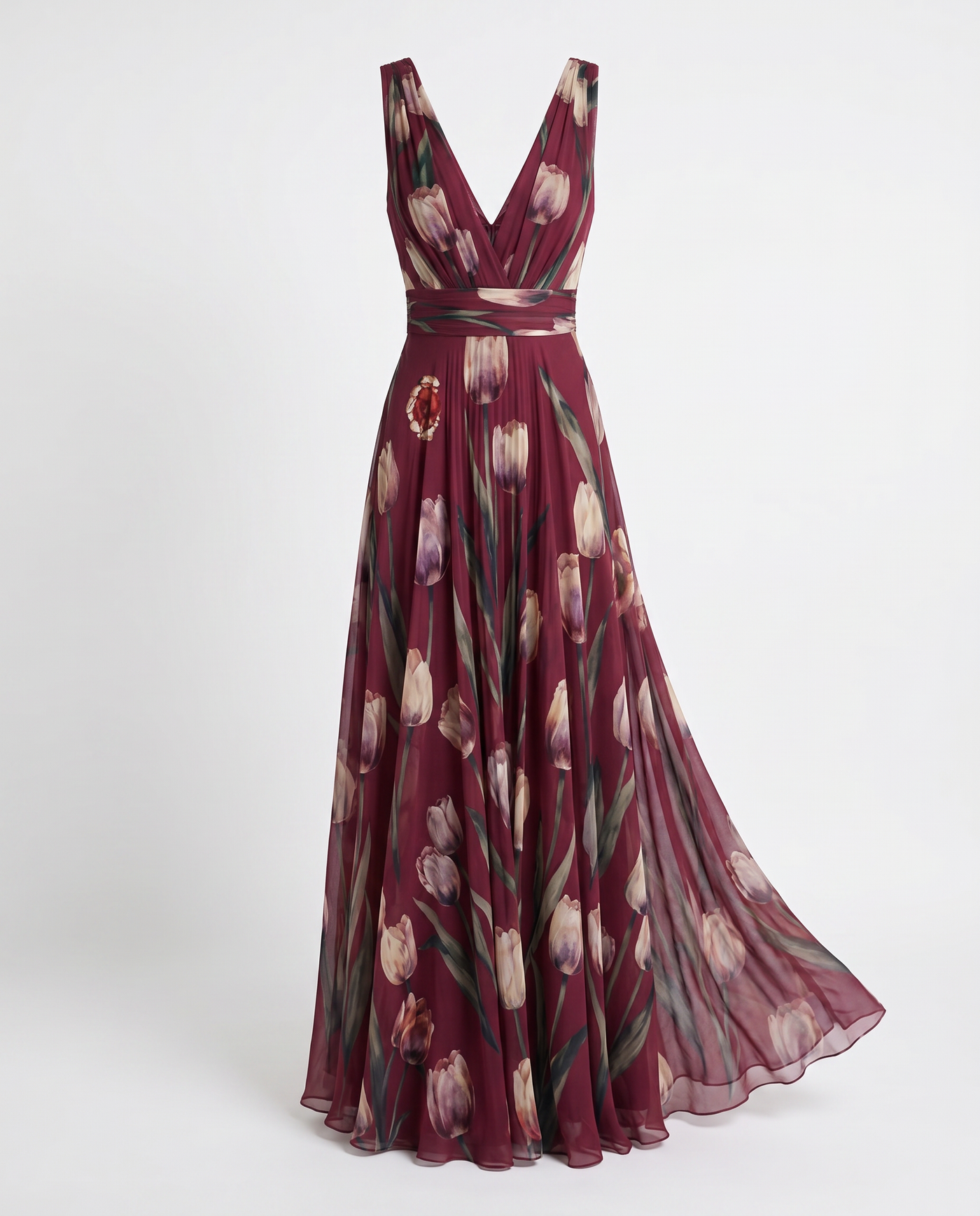 Victoria Tulip Wedding Guest Dress - Burgundy
