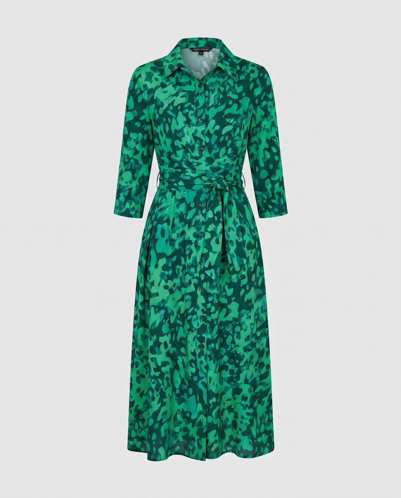 Abstract Print Midi Dress – Casual Dress | Seraphina - Green